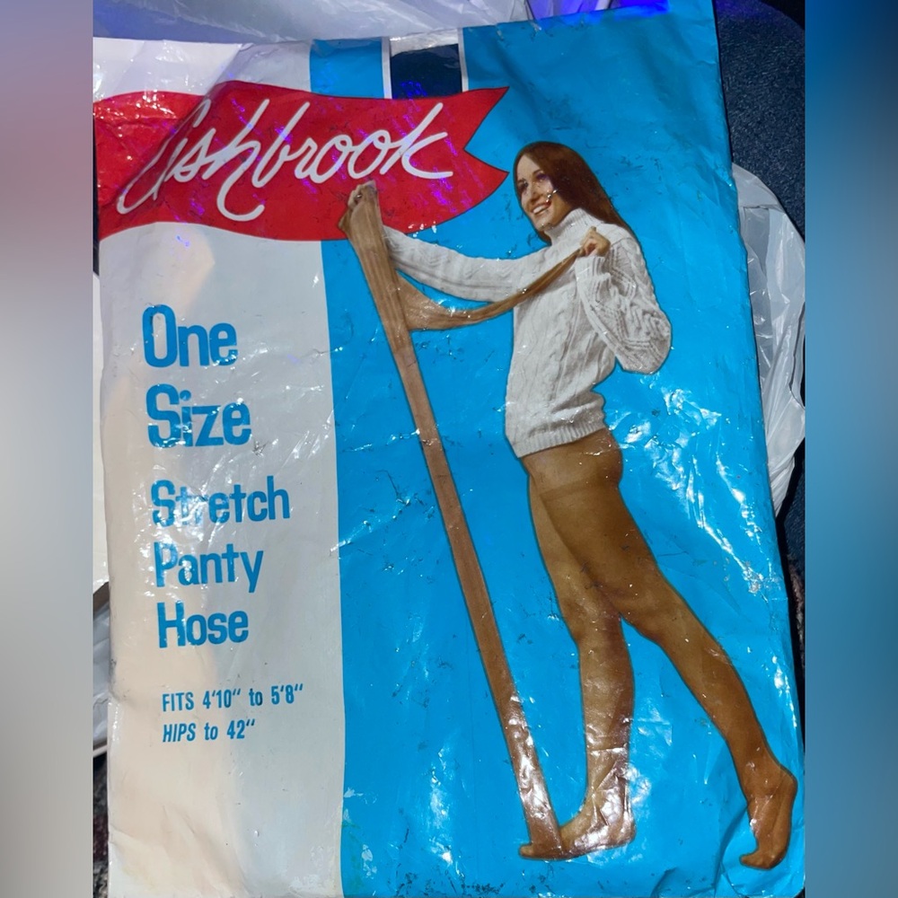 Vtg Lintree Hosiery Stretch Panty Hose 100% Nylon Pantyhose Navy Sheer NWT 1970s